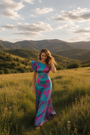 Alessandra - Turquesa y Magenta