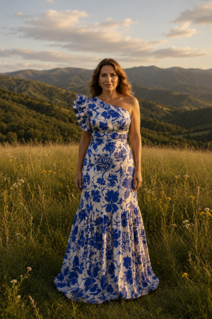 Alessandra - Crema y Azul